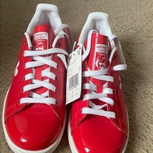 Adidas Valentine Red and White Stan Smith Shoes